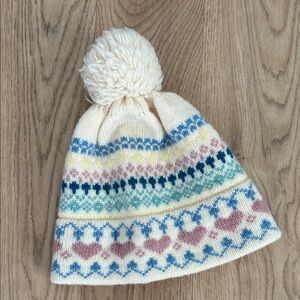Kids‎ 100% Wool VTG Pastel Fair Isle Beanie
